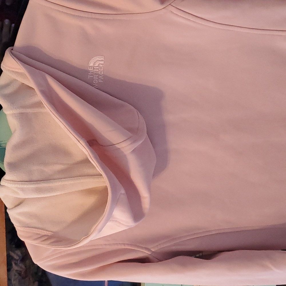 North Face Light Pink/Gold Zipper Lightweight Jacket size Small - Picture 5 of 6